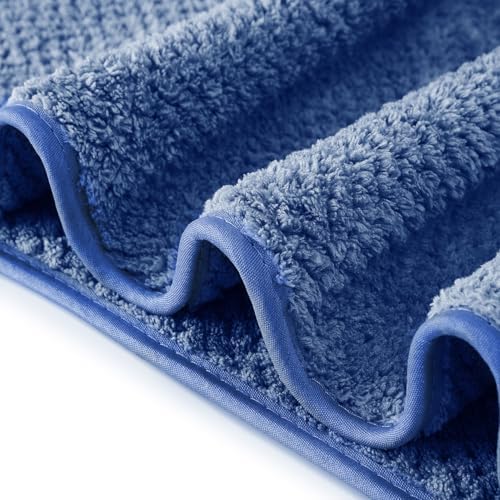 MaopaoBeauty 2 Pack Bath Towel Set 35" x 70", Extra Large Waffle Bath Towel Set, Microfiber Super Soft Highly Absorbent, Sturdy Quick Drying Towels for Bathroom, Gym, Sports, Yoga (2PCS Light Blue) - Image 5
