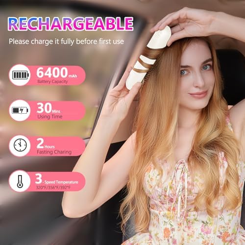 STUDLLY LCD Screen Cordless Hair Straightener & Curler 2 in 1, White - Image 6