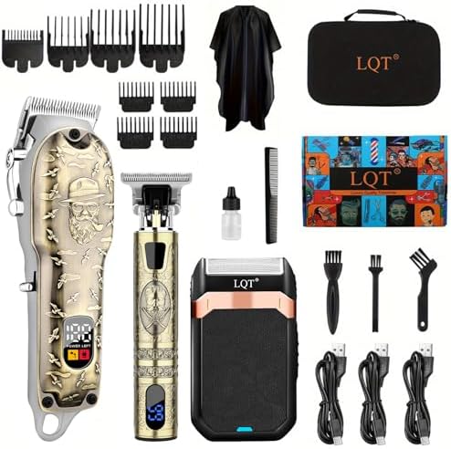 Hair Clippers Set for Men, Hair Clipper Trimmer with LED Display, Professional Cordless Hair Clipper Shaver Beard Trimmer, Hair Cutting Machine for Men, Holiday Gift for Him Father's Day Gift by LQT