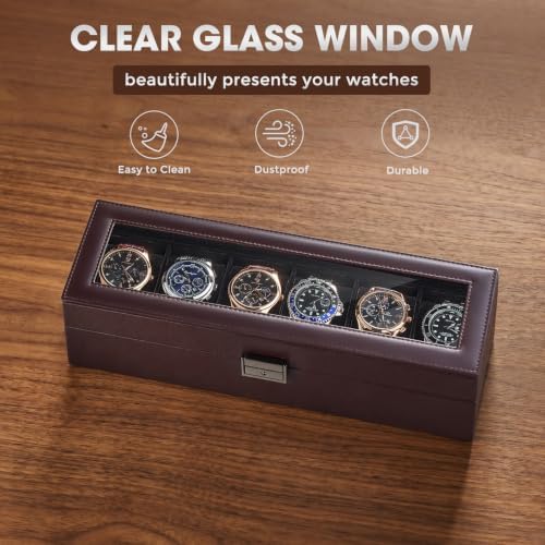 ProCase 6 Slots Watch Case Box for Men -Espresso Black - Image 2
