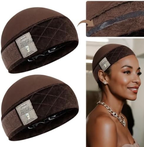 Dark Brown Wig Grip Cap for Women Non Slip, 2 PCS by MYKURS
