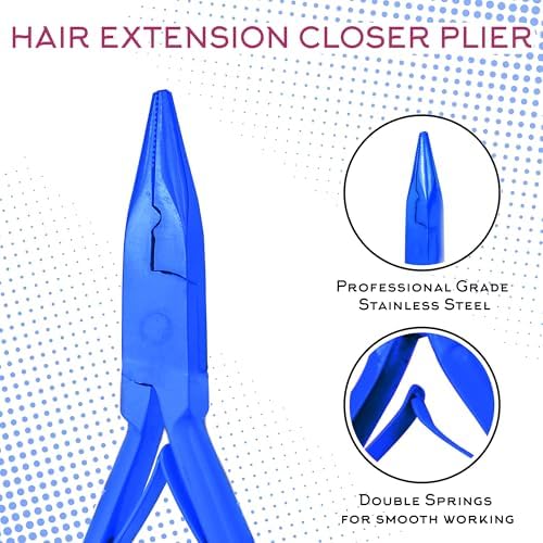Professional Hair Extension Tools Kit, Microlink & Itip, Blue - Image 2