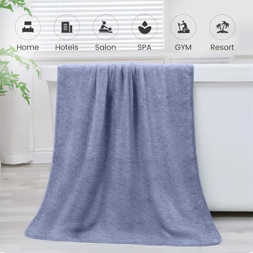 JML Bath Towels, Pack of 4, 30"x60", Large, Blue - Image 7