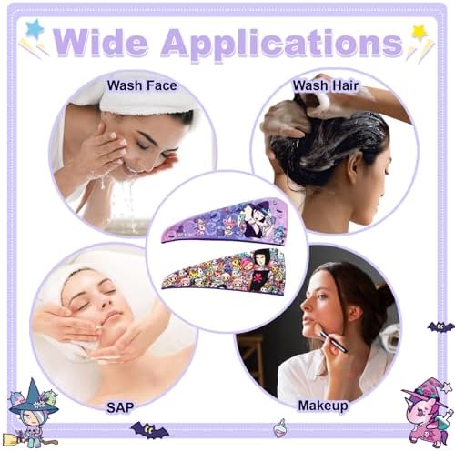 tokidoki Microfiber Hair Towel, Unicorno Hair Wrap,2 Pack Hair Dryer Towels - Image 7
