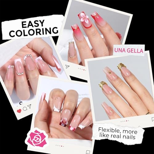 UNA GELLA Sharp Square Nail Tips Medium Soft Gel Nail Tips 216pcs 12 Sizes - Image 3