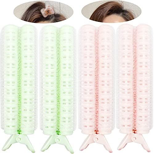 4 Pieces Volumizing Hair Root Clips, Hair Clip Curler Rollers Natural Clamps Rollers Self Grip Volume Hair Root DIY Wave Fluffy Curler Hair Styling Tool, Easy to Carry for Women Girls by NAIHOD