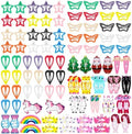 KUBOM 100 Pcs Candy Color Hair Clips,Colorful Hair Barrette Metal Cute Snap Hair Clips for Girls, Toddlers, Kids (Animals Fruits Crowns Stars) by KUBOM