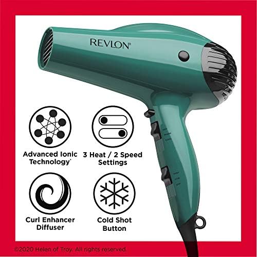 Revlon Volume Booster Hair Dryer | 1875W for Voluminous Lift and Body, (Green) (Pack of 2) - Image 5