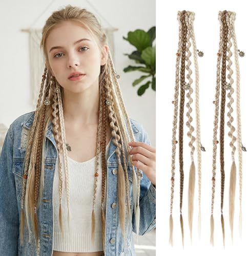 2Pcs16" Clip in Braids & Dreadlock Extensions for Women, by Unknown