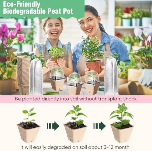 120 Pcs 2.36" Nursery Pots with 30 Humidity Dome and 30 Labels, Square - Image 6