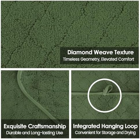 JML Microfiber Bath Towels Set of 2, 30 in x 60 in, Olive-Green - Image 3