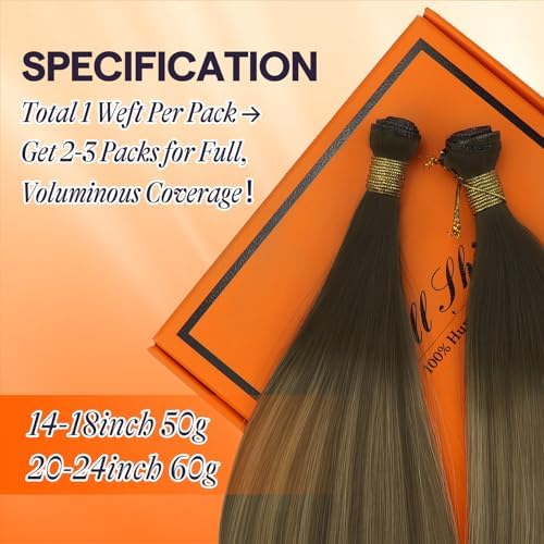 Full Shine Genius Weft Hair Extensions Human Hair 22 Inch 60g - Image 4