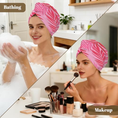 Hair Towels(Pink Tropical Branches Leaves) - Image 6