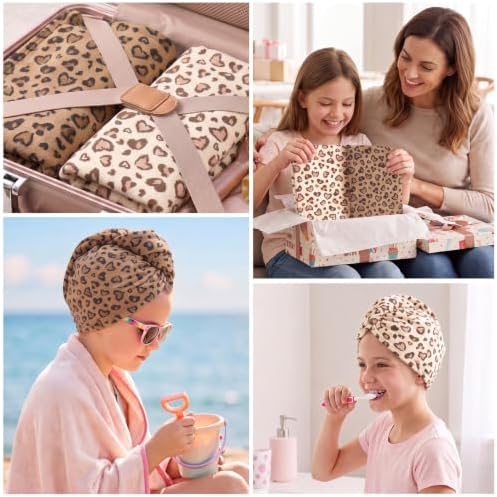 Kids Microfiber Hair Towel Wrap 2Pack Absorbent Hair Drying Turban for Girl - Image 5