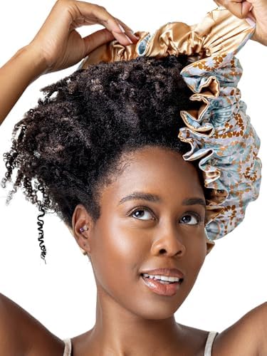 Bounce Curl Reversible Satin Hair Bonnet, Adjustable Band, Night Cap For Curly Hair Reduce Friction Helps Prevent Frizz - Image 2