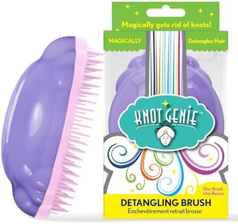 Knot Genie Detangling Hair Brush for Kids (Mystic Mauve) | Perfect Detangling Brush for Curly Hair, Gently Separate Tangles, Leaves Hair Smooth and Shiny | The Pain Free Knot Detangler by KnotGenieDetanglingBrush