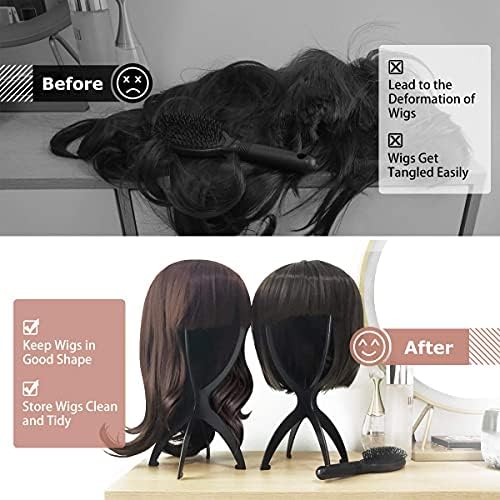 Dreamlover Wig Head Stand for Travel, Wig Drying Stand, Black, 2 Packs - Image 2