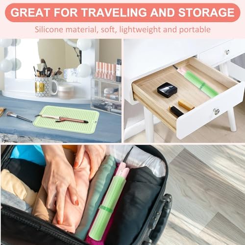 Large Heat Resistant Silicone Mat for Hair Styling Tools - Portable Cover for Curling Irons, Flat Irons and Hair Straighteners - Image 4