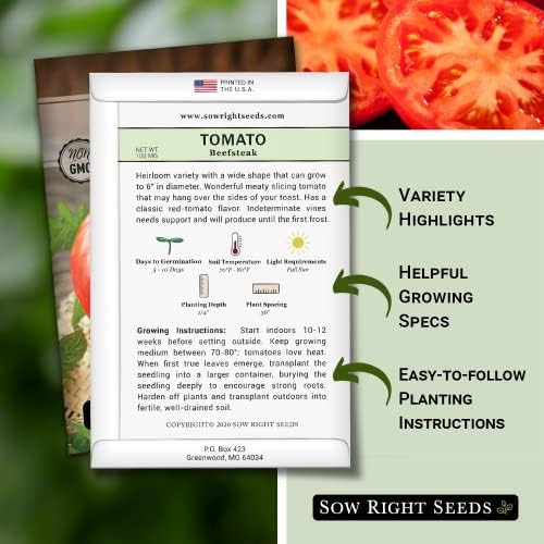 Sow Right Seeds- Beefsteak Tomato Seed for Planting Beef Steak Tomatoes 4pk - Image 2