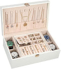 LANDICI 2-Layer Jewelry Box with 4 Watch Slots, Purple by LANDICI