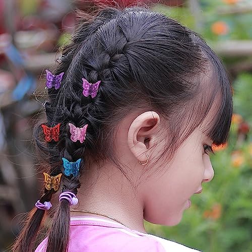 50 Pieces Assorted Color Butterfly Hair Clips, Beautiful Mini Butterfly Hair Clips Hair Accessories for Women and Girls (50 Pack Transparent color) - Image 6