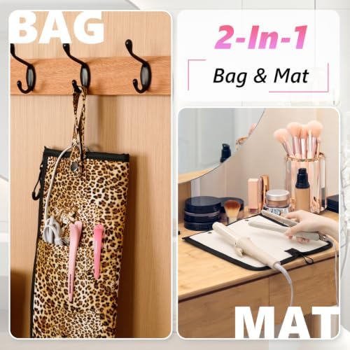 2-in-1 Heat Resistant Mat & Storage Bag with Pocket for Hair Tools - Image 5