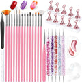 Artdone Nail Art Brushes With Nail Stands Nail Art Tool Set, Dotting Tools, Dust Brush,Striping Brushes for Long Lines, Drawing Pen For Gel Polish Design supply by Artdone