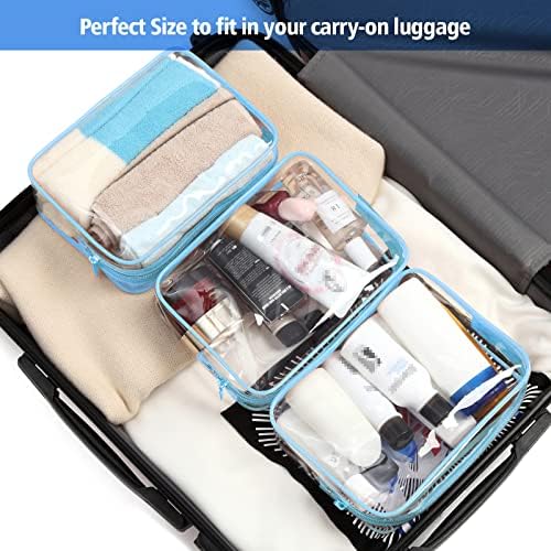 PACKISM TSA Approved Toiletry Bag - Clear Makeup Bag for Travel, Light Blue - Image 6