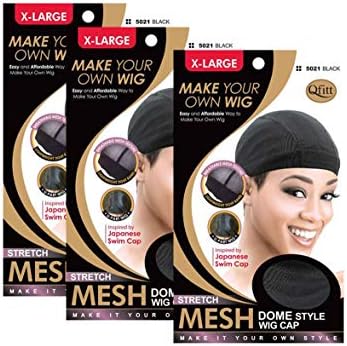 Qfitt X-Large Mesh Dome Wig Cap #5021, 3 Pack, Non-Slip for Women by Qfitt
