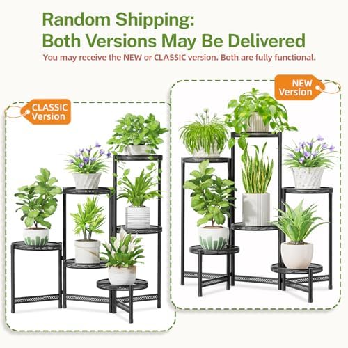 6 Tier Large Plant Stand Indoor Outdoor, 10 In Tray, Iron Black - Image 2
