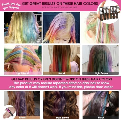Hair Chalk Comb – Temporary Dye for Kids, Washable & Fun for Parties - Image 2