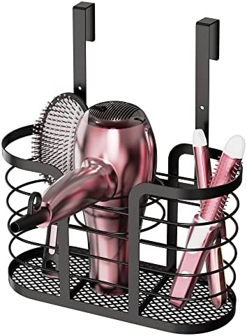YIGII Hair Tool Organizer, Cabinet Door Storage Basket, Bathroom, Black by YIGII