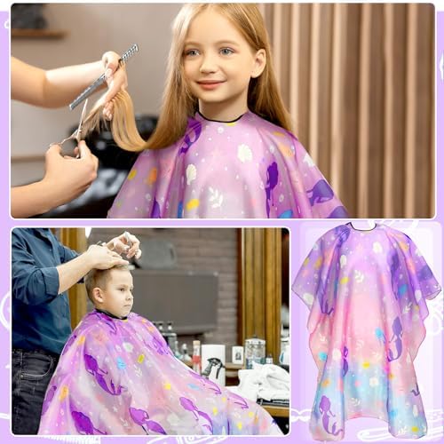 FEBSNOW Kids Hair Cutting Cape, Professional Barber Cape with Duster Brush - Image 3