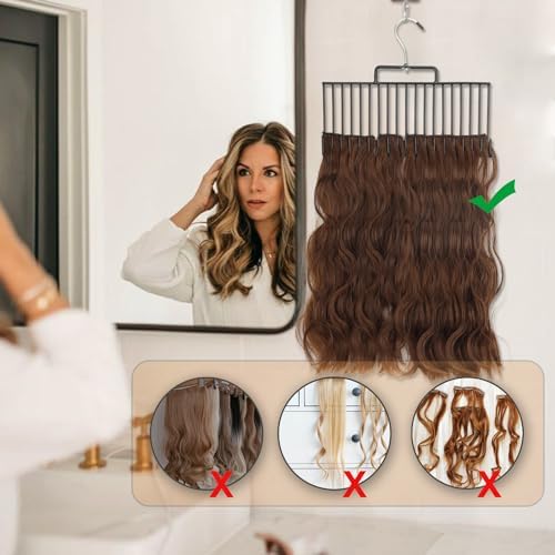 2 Set Hair Extension Holder - for Professional Extra Wide Weft Hair Holder Tool Used for Wig Washing, Coloring and Blow-Drying of Weft, Clip-in, Tape-in Hair Extensions - Image 5