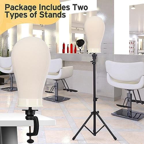 Klvied Wig Stand Set, 22in Head, Adjustable - Image 4