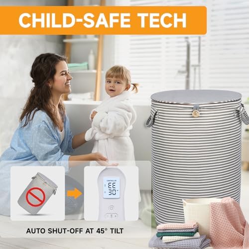 38L Foldable Towel Warmer Bucket,Heated Towel Warmers for Bathroom,Travel & Outdoors, 4 Heat Settings, Auto Shut Off,360° Ring Heating,Waterproof Fabric,Fits Oversized Towels, Robes, Blankets - Image 3
