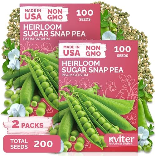 200 Sugar Snap Peas Heirloom Vegetable Seeds for Planting, Pisum Sativum by KVITER