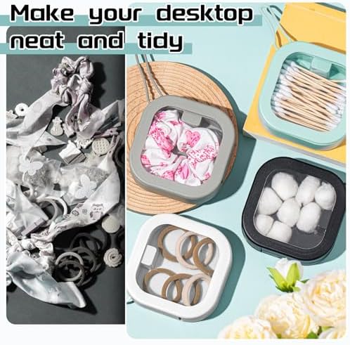 Kathfly 4 Pcs Hair Tie Organizer Travel, Stackable, Neutral Color - Image 6