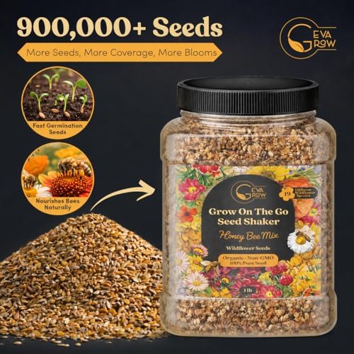 Bulk Wildflower Seed Mix – Honey Bee Wildflower Seed Mix 1 Pound Tub by GevaGrow | Bulk 300,000+ Seed Tub | 19 Variety Flower Seeds for Planting in Pots & Outdoor Gardens | No Messy Bags or Packets | - Image 5