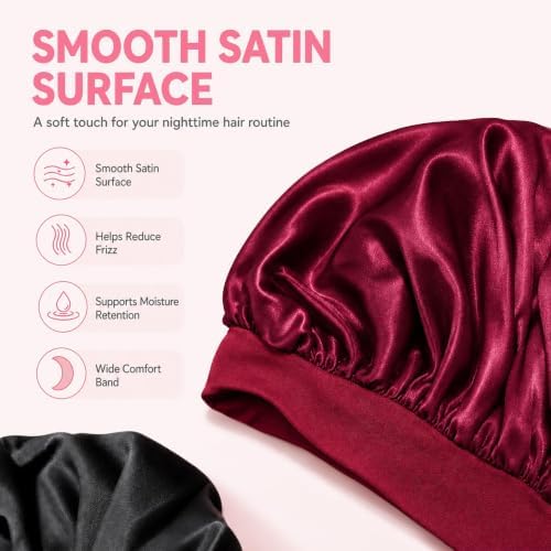 4Pcs Silk Satin Hair Bonnets for Sleeping Women Men Sleep Cap - Image 2