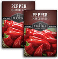 Marconi Red Pepper Seeds for Planting - 2 Packs by SurvivalGardenSeeds