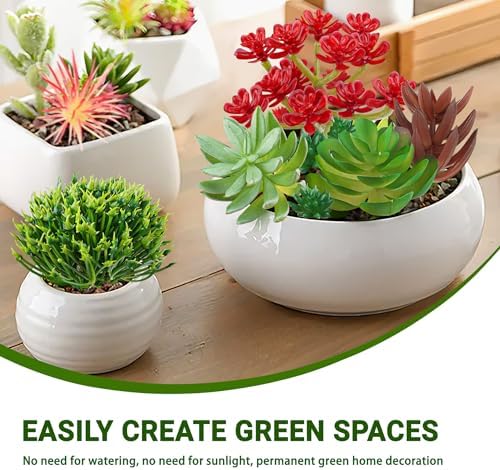 QUOZUO Artificial Succulents Plants, 16pcs Fake Succulents Plant for DIY Home Floral Wall Garden Office Party Decoration Colorful (Unpotted) - Image 3