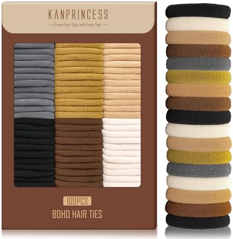 Kanprincess Nylon Hair Ties, 100PCS No-Damage Soft Bands for Women by KANPRINCESS