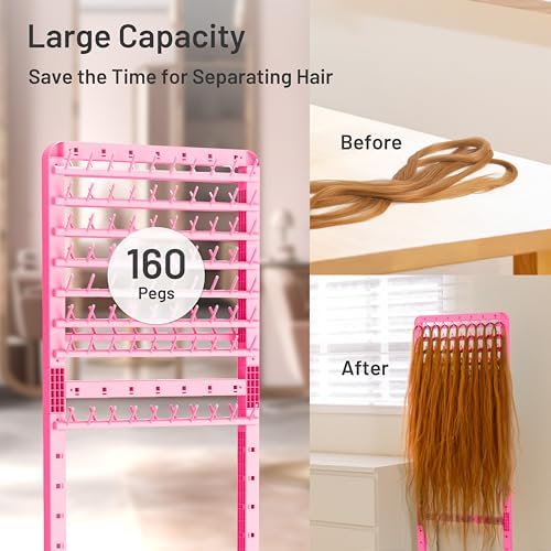 Yumkfoi Adjustable Braiding Hair Rack with 160 Pegs, 2-sided Braid Rack - Image 3