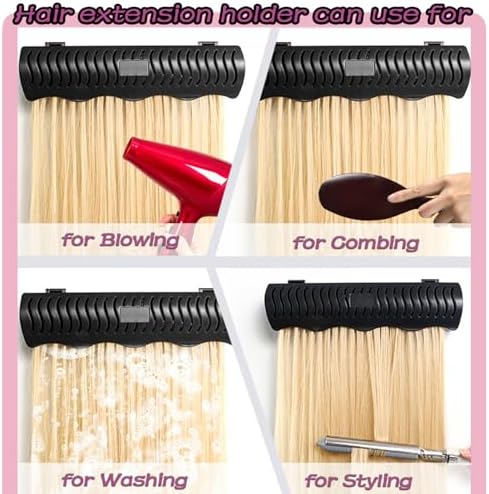 Hair Extension Holder holder for Washing,Styling, Packing and Storing,Hair Extension Holder holder for salons,bathrooms, beauty shops, cloakrooms.4 quick&easy Installation Modes With Tool. - Image 3
