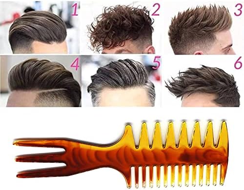 Styling Hair Comb Set Salon Barber Hairstylist Texture Comb 5 Pack Professional Hair Brush Retro Hairdressing Hair Care Style Accessory Double-sided for Men Boy Gentleman - Image 4