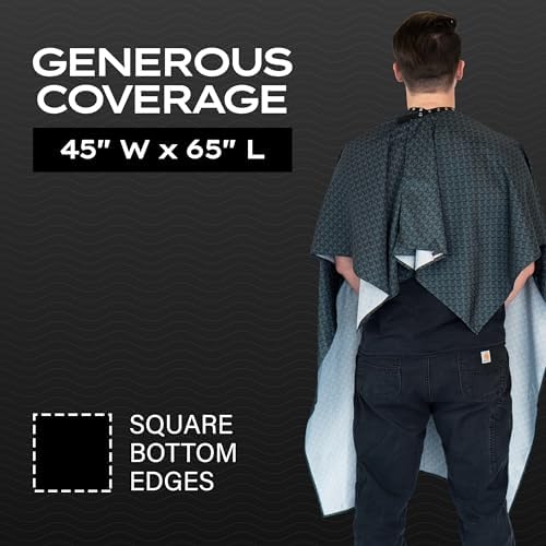 BD Barber Cape - Snap Closure, Water-Resistant, Lightweight Polyester, 45"x65", Professional Coverage for Cutting and Styling - Image 4