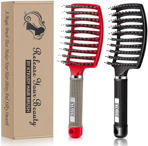 2 Pack Detangling Brushes for Women & Kids, Wet & Dry Hair, All Hair Types by KTKUDY