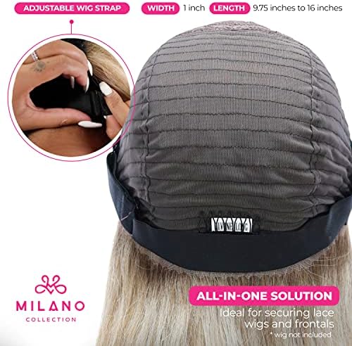 Milano Adjustable Elastic Wig Band with Hooks for Secure Fit & Comfort for Wigs and Lace Front Wigs - Wig Strap, Headband, & Wig Grip Accessories, Black - Image 4