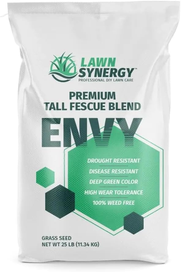 Envy Turf Type Tall Fescue Grass Seed (50 lbs.) - 100% Weed Free - Drought Tolerant by LawnSynergy